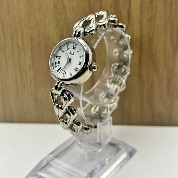 Michael Kors Silver Chain Link Watch – Heart Bracelet, Roman Numerals - Picture 3 of 6